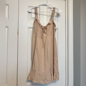 American Eagle Outfitters Beige Plaid Dress